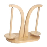 Maxbell Yarn Ball Holder Mother Gift Rotatable Double Spindles Portable Thread Stand Wood Color