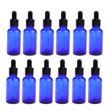 Maxbell Maxbell 12 Pieces Empty Essential Oils Dropper Bottles Aromatherapy for 30ml Blue