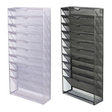 Maxbell Hanging Wall File Holder 10 Tiers A4 Paper Storage Rack for Display files Silver Gray