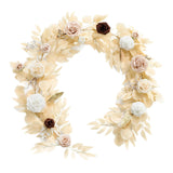 Maxbell Artificial Rose Vine Garland Elegant Fake Flower for Wedding Entryway Mantel