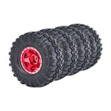 Maxbell 4Pcs 1.0 inch Wheel Tires Set RC Crawler Car Tires for SCX24 1/24 RC Crawler Red