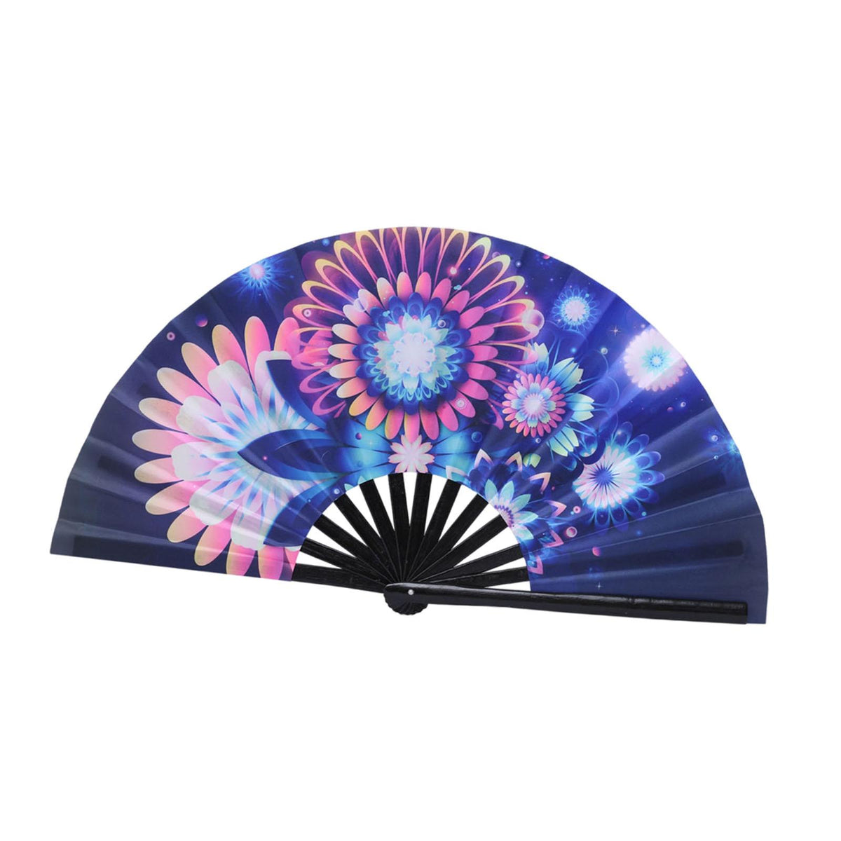 Maxbell Foldable Hand Fan Novelty Kung Fu Fan for Wedding Stage Performance Birthday Large Flower