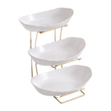 Maxbell Fruit Bowl for Kitchen Counter Serving Bowl with Metal Rack for Cake Dessert 3 Tier Gold Shelf