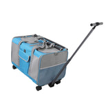 Maxbell Pet Carrier with Wheels Portable Foldable Pet Travel Bag for Puppy Cats Dogs Blue