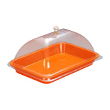 Maxbell Cake Stand Cover Elegant Serving Dish Lid for Outdoor Indoor Use Cheese Home Orange