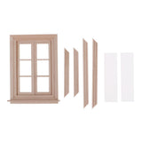 Maxbell 1/12 Dollhouse Miniature Unpainted Wooden 6-Pane Double Window Frame 2 Set
