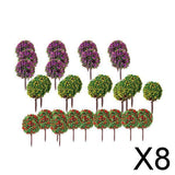 Maxbell 8x30pcs Mixed 3 colors Flower Model Train Trees Ball Shaped Scenery 1/100