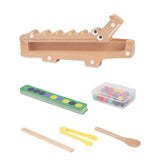 Maxbell Crocodile Clip Bead Toy Wooden Beads Game for Girls Boys 3 4 5 Year Old Kids