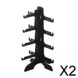 Maxbell 2xSunglasses Showcase Durable Storage Eyewear Glasses Show Stand for Home Shop black