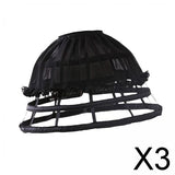 Maxbell 3xCage Hoop Skirt Petticoat Lolita Crinoline Underskirt for Wedding Prom Dress Black