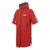 Maxbell Windproof Surf Poncho Thickened Fleece Lined Surf Coat Waterproof Swim Parka Red