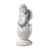 Resin Angel Figurine Cherub Statue Creative for Living Room Shelf Decor Single Hand On Chin