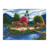 Maxbell Country Landscape Stamped Cross Stitch Kits for Beginners Hand Embroidery Kit - Aladdin Shoppers