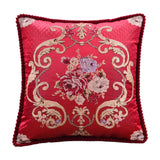 Maxbell Embroidered Throw Pillow Cover Retro Pillow Case for Home Decoration Red