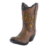 Maxbell Resin Vase Cowgirl Boot Vase Cute Dried Flower Vase for Farmhouse Book Shelf Brown