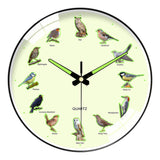 Maxbell Bird Themed Wall Clock Silent Round Gifts Wall Decor for Office School Study Black