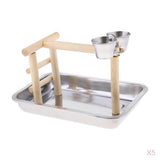 5pcs Parrot Cockatoo Stand Climbing Game Frame Playing Cage Perch Toy