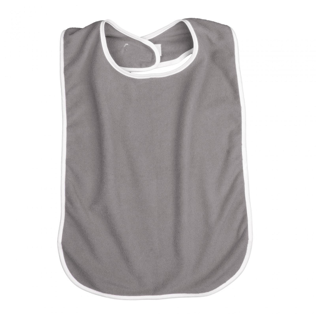 Maxbell Elderly Bib with Adjustable Strap Washable Dining Bib for Women Men Mealtime Gray