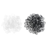 Maxbell 200Pcs Plastic Bra Lingerie Strap Clips Hook Slider Buckle 15mm Clear Black