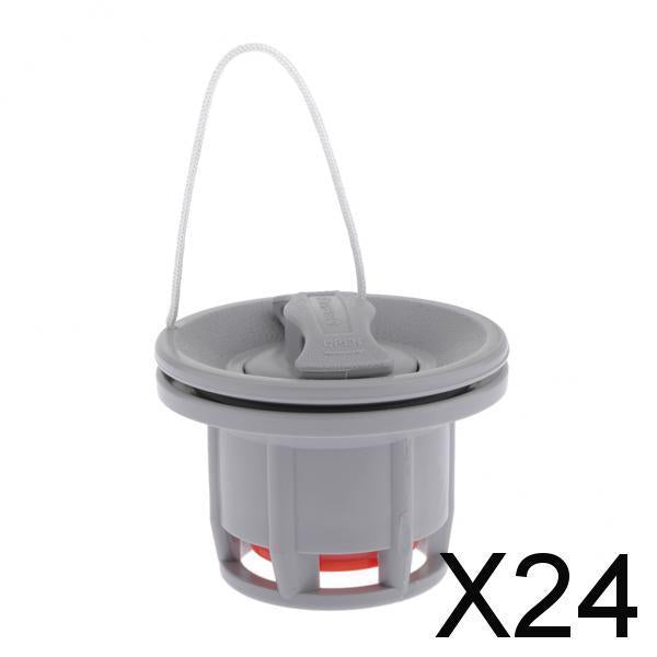 24xRubber Boat Kayak Surfboard Plastic Inflatable Boat Air Valve Plug Gray