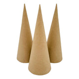 Maxbell 3x Paper Mache Cones DIY Christmas Tree Decoration for Halloween Decorations 25cm