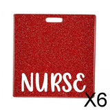Maxbell 6xNurse Badge Card Holder Lightweight Durable Decorative Nurse Work Gift Red