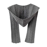 Maxbell Scarf with Hoodie Windproof Casual Winter Balaclava for Women Walking Female Gray