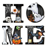 Maxbell Halloween Door Sign Wooden Spooky Holiday Decor Wall Plaque for Yard Window
