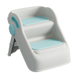 Maxbell 2 Step Stool for Kids Folding Easy to Move Home Footstool Toddler Step Stool White Blue