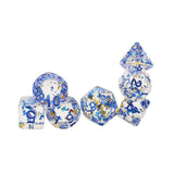 Maxbell 7 Pieces Dice Set D20 D12 D10 D8 D6 D4 Resin Polyhedral Dices for Table Game