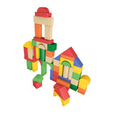 Maxbell 50 Pieces Wooden Building Blocks Kids Stacking Games for Boys Girls Children