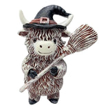 Maxbell Highland Cow Statue Resin Decorative Ornament for Home Bookshelf Living Room White