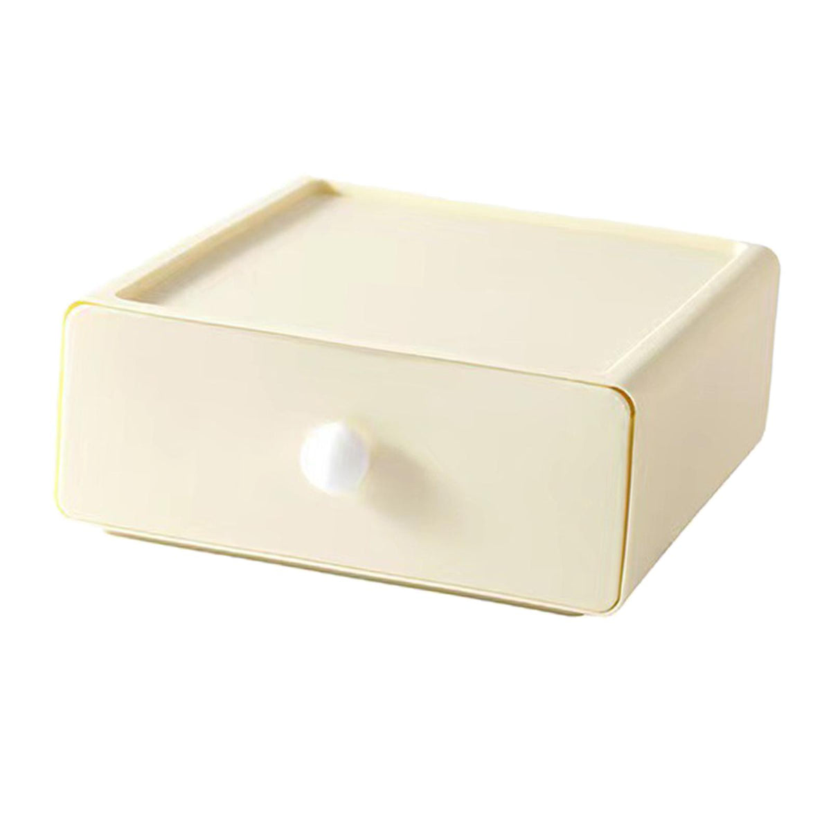 Maxbell Vanity Storage Box School Desktop Kitchen Case Bedroom Desk Organizer Drawer Milky White