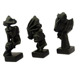 Maxbell 3 Pieces Thinker Statue Creative Silence IS Gold for Desktop Bookshelf Study