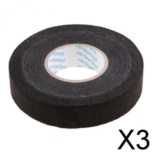 Maxbell 3xAutomotive Car Cable Looms Harness Wiring Tape Adhesive Fleece Cloth Black