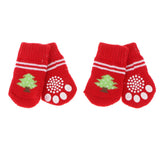 Maxbell Maxbell Christmas Theme Red Pet Non-slip Botton Socket Indoor Wear Keep Warm Socks S