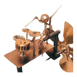 Maxbell Drummer Windmill Wind Sculpture Decoration Art Sculpture for Home Patio Lawn Gold