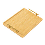 Maxbell Serving Tray Portable Bamboo with Handle Bathroom Tray for Hotel Fruit Cafes S