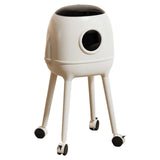 Garbage Can Simplistic Large Capacity High Foot for Bedroom Bathroom Kitchen White