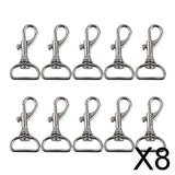 Maxbell 8x10pcs Swivel Trigger Snap Hooks Silver 40x23mm