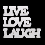 Maxbell Live Laugh Love White Wooden Letter Sign Home Decor 3pcs