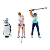 Maxbell 3 Pieces 1/64 People Figures with Golf Bag Model Movie Props Miniature Scene