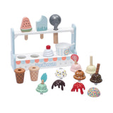 Maxbell Wooden Ice Cream Set with Wooden Stand Food Toys Set for Children Kids Gifts