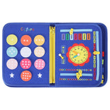 Maxbell Montessori Busy Board Travel Toys Educational for Kids Birthday Gift Blue