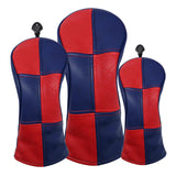 Maxbell Maxbell 3Pieces Golf Wood Headcover Driver Hybrid Fairway Head Covers Guard Sleeve Red Blue