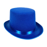 Maxbell Top Hat Flat Top Funky Magician Hat for Stage Performance Nightclub Festival Blue