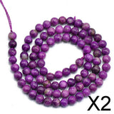Maxbell 2x4 mm Fake Purple Charoite Round Loose Beads Strand 15 Inch