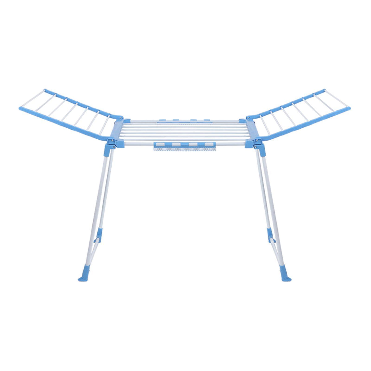 Maxbell Floor Standing Foldable Clothes Drying Rack for Yard Indoor Outdoor Bathroom Blue