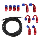 Maxbell AN 6 Nylon Braided Oil Fuel Hose for 10 Pieces Aluminum Fittings