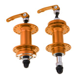 Maxbell Maxbell 1 Pair Bike Front & Rear Hub Disc Brake Hub Set 36Hole w/ Quick Release Gold
